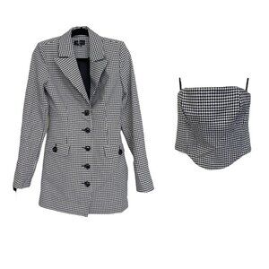 Majorelle Jacket Dress & Corset 2 Piece Set Houndstooth Sz Small NWOT